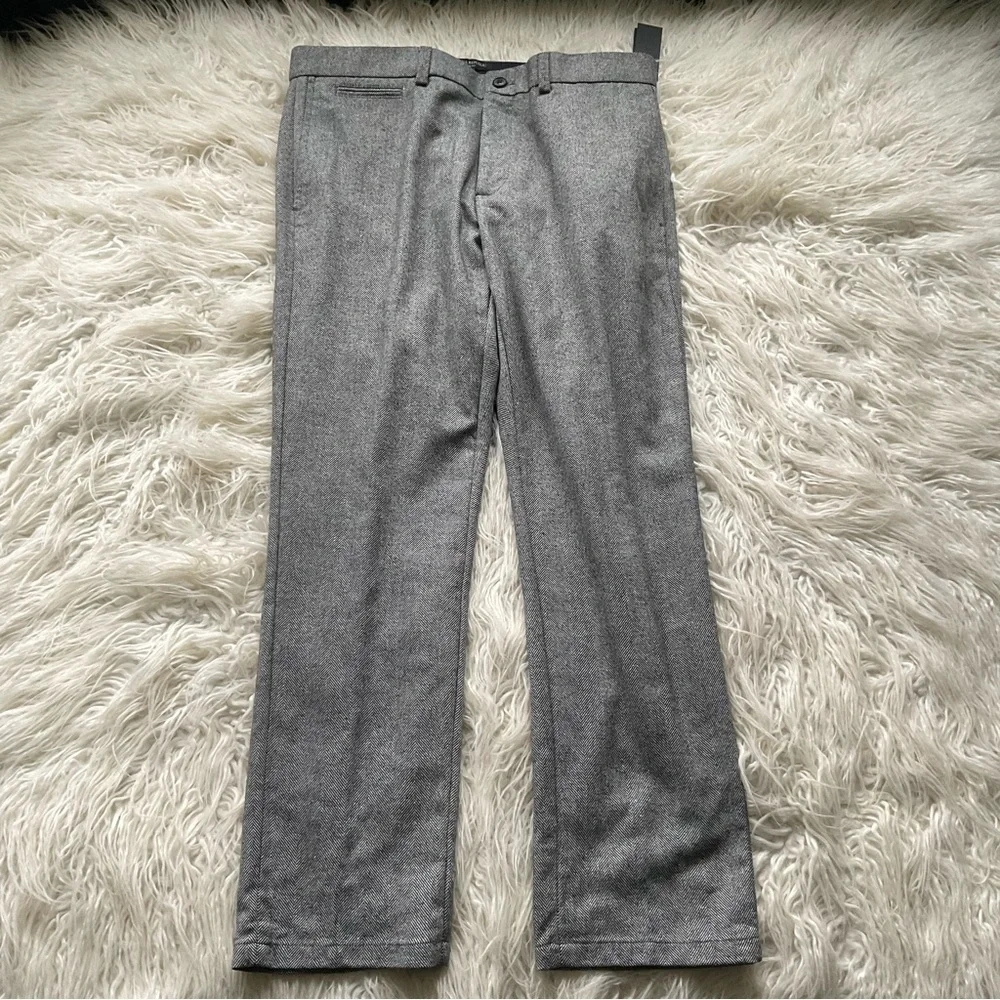 🆕 Banana Republic Men's‎ Aiden Slim Fit Dark Gray Flat Front Pants